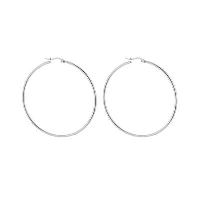 Bijoutheek Oorringen (60mm x 2mm) Silver