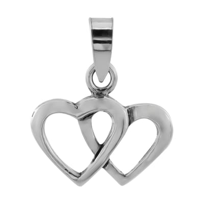 WeLoveSilver - zilveren hanger - dubbele hartjes - 925 zilver - hypoallergeen