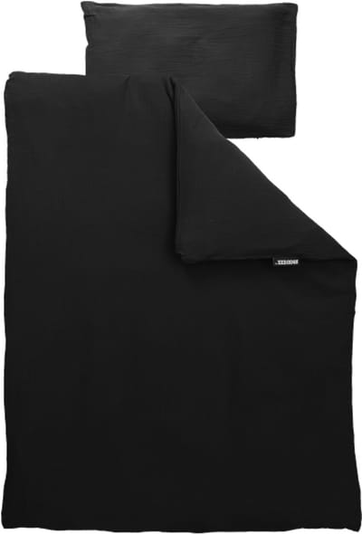 Snoozzz Dekbedovertrek Ledikant - 100x135cm - 100% Hydrofiel Katoen - Zwart
