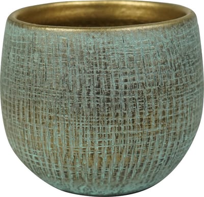 Steege Plantenpot - moderne look - shiny blauw - D15 x H13 cm - Bloempotten - Keramiek