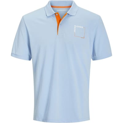 Jack & Jones Poloshirt Jjverner Polo Ss 12269307 Chambray Blue/melange Mannen Maat - L