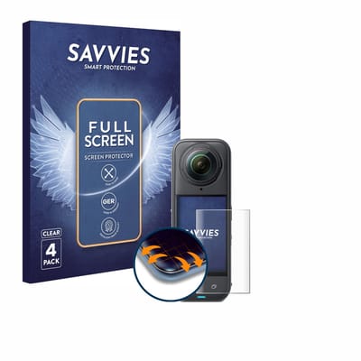 Savvies - Screenprotector voor Insta360 X5 - Folie Beschermfolie transparant volledig dekking 4 Stuks