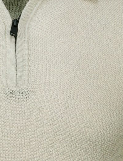 poloshirt Boss Orange kancello rits beige effen