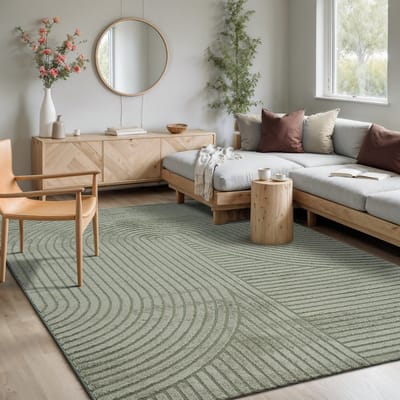 Mia's Teppiche Atlas – modern vloerkleed met 3D structuur & hoog-laag effect, zacht en stijlvol, groen, 80 x 150 cm