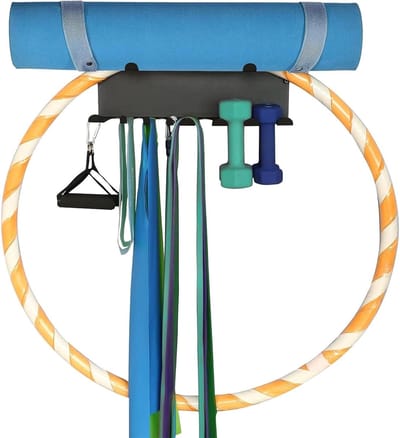 Fitness Opberger - Muurrek Organizer - Sportspullen Opbergen - Ruimtebesparend Ontwerp - 17x14x17 cm - Zwart