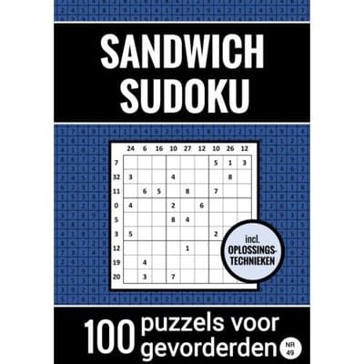 Sandwich Sudoku - 100 Puzzels Voor Gevorderden - Incl. Oplossingstechnieken - Nr. 49 - Sudoku Puzzelboeken