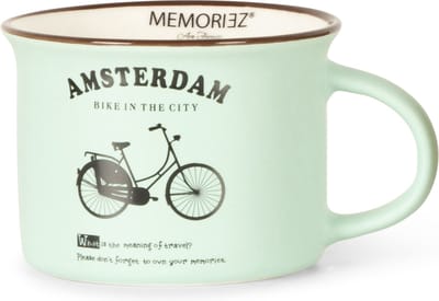 Memoriez - Mok - Fiets - Amsterdam - Mat mint