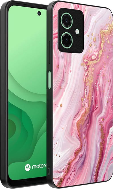 Smartphonica Telefoonhoesje Geschikt voor Motorola Moto G54 met marmer opdruk - TPU backcover case marble design - Roze geschikt voor Motorola Moto G54