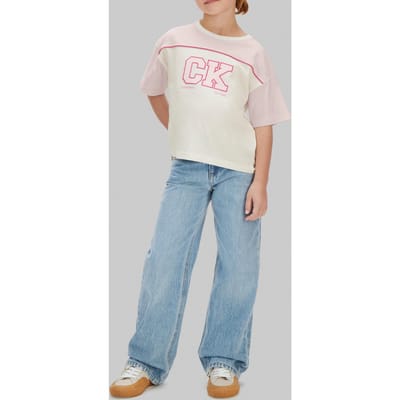 Calvin Klein Girls Collegiate Colorblotee Egret Taglia: 10 | T-shirt Outlet | kids