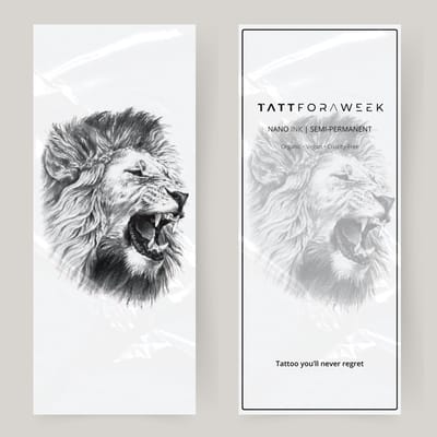 Grote nep tattoo brullende leeuw | Neptattoo volwassenen | Tijdelijke tattoo voor volwassenen | Temporary tattoo | Plaktattoos voor volwassenen | Neptattoos | Probeer zorgeloos een tattoo | tattforaweek