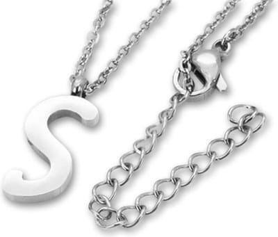 Montebello Ketting Letter S - 316L Staal - Alfabet - 19x8mm - 50cm