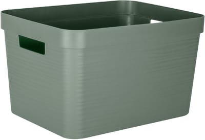 Decor Stone opbergdoos 12 L - Zwart - 36,7 x 28 x 14 cm - EDA PLASTIC
