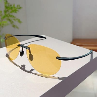 Heren zonnebril Klassiek UV400 Mode Autorijden Sport Onbreekbaar Randloos Ovaal Mannelijk Dames TR90 Montuur Zon Eyewear
