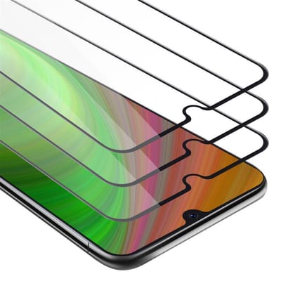 Cadorabo 3x Screenprotector geschikt voor Samsung Galaxy A40 Volledig scherm pantserfolie Beschermfolie in TRANSPARANT met ZWART - Getemperd (Tempered) Display beschermend glas in 9H hardheid met 3D Touch