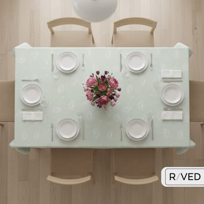 Raved Tafelzeil - 140 cm x 50 cm - Paardenbloem - Groen PVC Afwasbaar