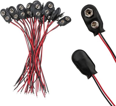 20 Stuks 9V I Type Batterijconnectoren met Lederen Draad voor LED Verlichting, Speelgoed en Elektronische Apparaten