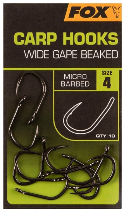 Carp Hooks Wide Gape Barbed Beaked X10 Fox - Karper Haken - Karperhaken - Karper - Karpervissen - Karper Vissen