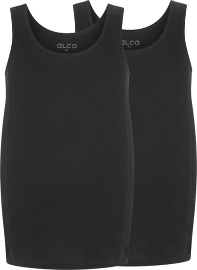 Alca Fashion - Heren Singlet Ronde Hals - Zwart 3XL - Grote Maten - 100% Katoen - 2-Pack