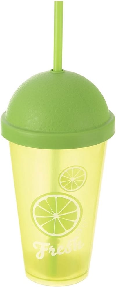 Mok Plastic met Deksel en Rietje 450 ml - Koffiemok - Theebeker - Koffie - Beker