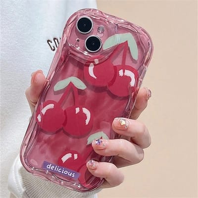 Hoesje voor iPhone 15 Pro Max 14 11 13 12 Mini XR 6s 6 8 7 Plus X XS SE Bloem Golvende Textuur Roze Perzik Kers Zachte Hoes For iPhone 14 Pro