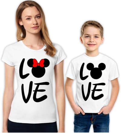 Bijpassende T-shirts Set voor Moeder en Zoon Familie Familie-unie