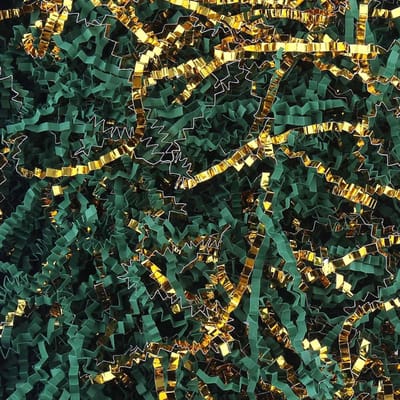 Geknipt Papier Vulling Donkergroen en Goud - 226g Decoratie & Cadeauverpakking