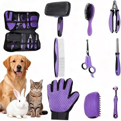 Gloovon® Hondentrimset 9-in-1 - Voor Vacht, Nagels & Gebit - Geschikt voor Alle Lang- en Kortharige Honden & Katten - Met Tas