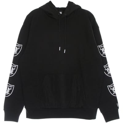 Herenhoodie Nfl Distressed Sleeve Print Hoodie Lasrai Zwart