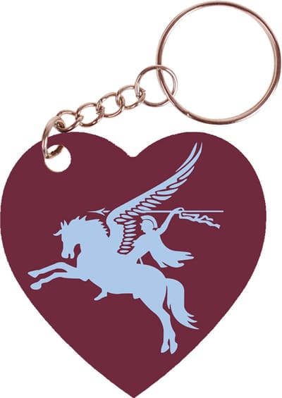 Sleutelhanger hartje 5x5cm - Logo Pegasus Airborne 1st British - Opertie Market Garden