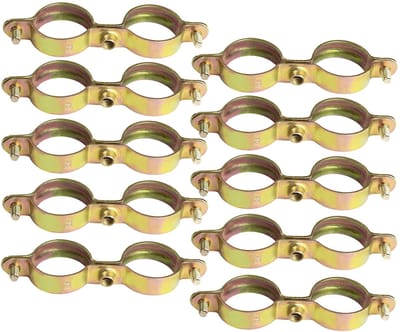 Dailygoods- Klemmen set met 10 stuks - Dubbele bevestiging Ø28mm - Wandmontage - Schroefbevestiging - Stalen klemmen - Voor sanitaire verwarming - Buisklem