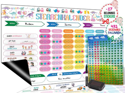 Brute Strength - Magnetisch Beloningssysteem (42) - A3 - Beloningskalender - Planborden - Weekplanner kind - Zindelijkheidstraining - Dagplanner