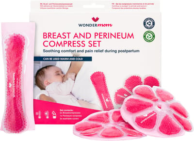 Wondermom Borst en Perineum compress set [3ST] - [koud/warm kompres] - [kraampakket] - [herbruikbaar]