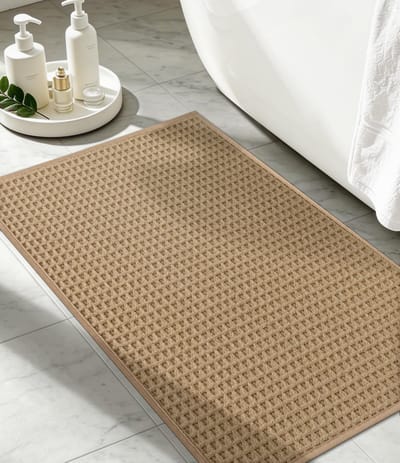 Badmat, antislip, wasbaar, absorberend, zacht, kaki, badmat voor badkamer