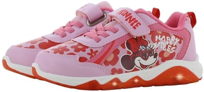 Disney Minnie - Schoenen voor meisjes met lichtjes - Minnie Mouse Sneakers voor kinderen met klittenband - Lichtgevende kindersneaker - Maat 24 - Roze