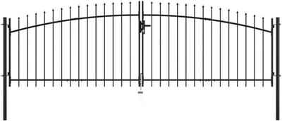 Tuinpoort Dubbel - Dubbele poort - Tuin afscheiden - Stevig staal - 400 x 150 cm - Zwart