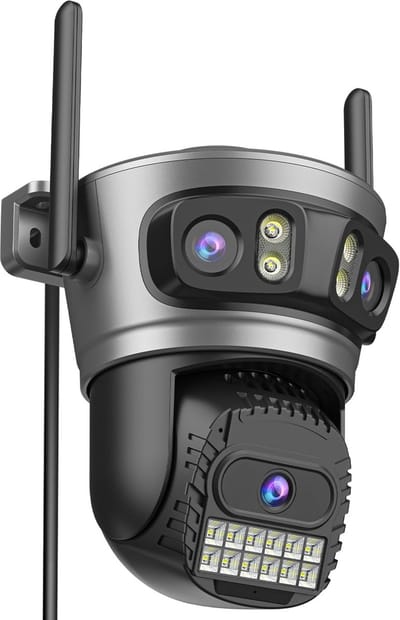 Buitencamera met 6MP PTZ en Nachtzicht - Beveiligingscamera met 2-Weg Audio en Beweging Detectie