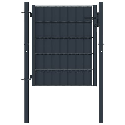 vidaXL - Hekpoort - PVC - en - staal - 100x100 - cm - antraciet
