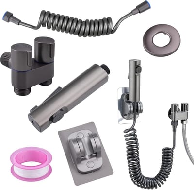 Bidet met Dubbele Jet, Handdouche en Veerslang voor het Schoonmaken van Badkamers, Keukens en Balkons - Ideaal voor Hygiëne en Comfort
