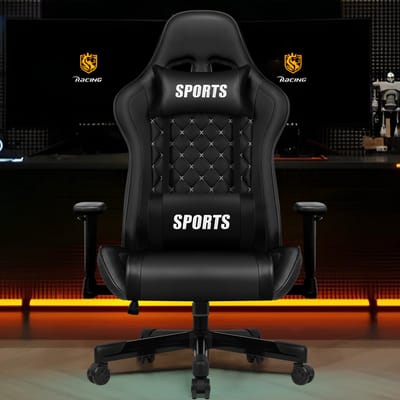 Hiaonyx gaming stoel - gamestoel met 170° verstelbare rugleuning - ergonomisch ontwerp - stevig metalen frame - ultiem comfort - Zwart