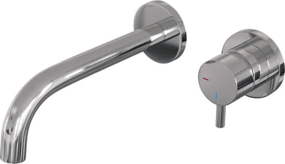 Brauer Chrome Edition Wastafelmengkraan inbouw - gebogen uitloop links - hendel kort smal - model B 1 - chroom
