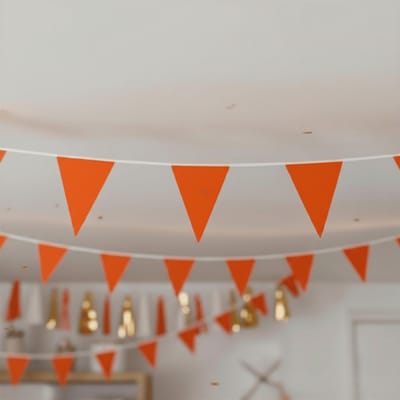 Oranje Vlaggenlijn - 10m - Holland - EK - Koningsdag - Feest - WK - Accessoire - Vlaggen - Oranje - Nederland - Oranje Decoratie – Versiering