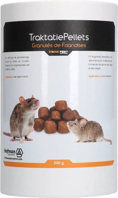 Knock Pest Control Traktatie Pellets 200 gram - Ongedierteval - Lokmiddel voor muizen en ratten - Voor in een lokdoos - Lokaas