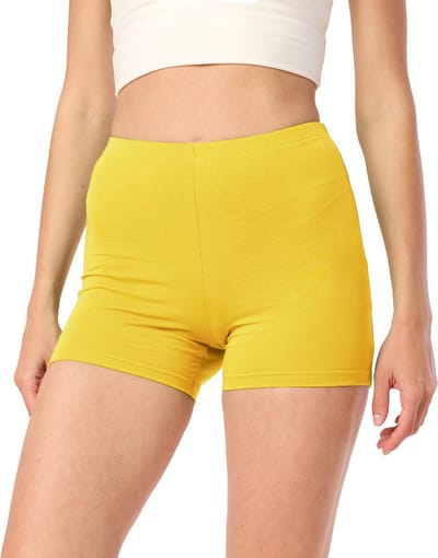 Merry Style MS-MS10-392-LE Dames Leggings - Sport - Vrijetijdsbroek - Hotpants - Shorts - Boxershorts - Kort - Katoen - Geel - XS