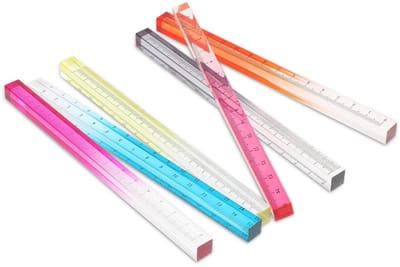 Set van 6 Kleurrijke Transparante Linialen van Acrylaat - 15 cm Meetinstrumenten voor Studenten en Kantoorgebruik