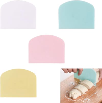 Dailygoods- Deegschraper Multifunctioneel - 4 Stuks - Siliconen - Kleurrijke Keuze - Gemakkelijk in Gebruik - Duurzaam Ontwerp - Keukenhulpmiddel