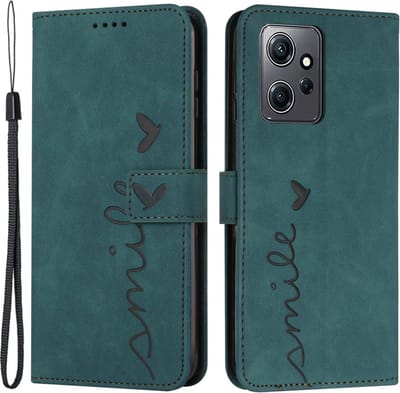 Coverup Hoesje - Geschikt voor Xiaomi Redmi Note 12 4G Hoesje - Coverup Smile Book Case - Groen