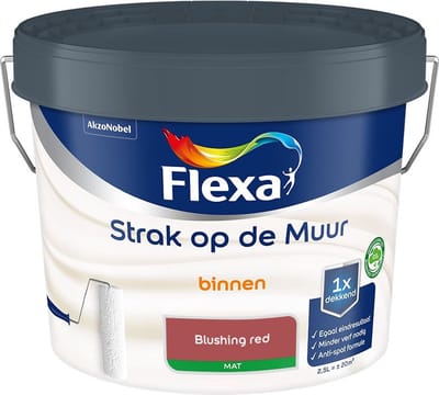 Flexa - Strak Op De Muur Binnen Mat - Blushing Red - Mengverf - 2,5 L