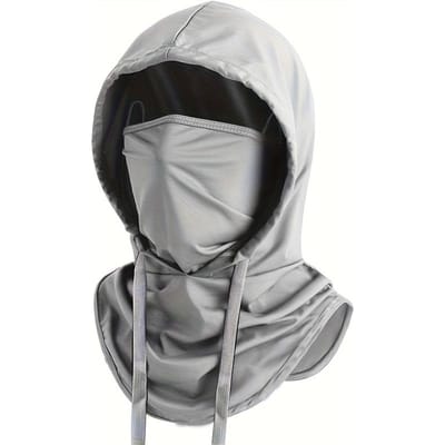 1 stuks Zomer Balaclava Volledig Gezichtsmasker Zonbescherming UV-blokkering Vissen Fietsen Buitensporten Capuchon voor Mannen Polyester 100. Brei Fabri black
