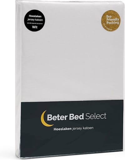 Beter Bed Select Jersey Hoeslaken - 70/80/90 x 200/210/220 cm - 100% Katoen - Matrasbeschermer - Matrashoes - Wit