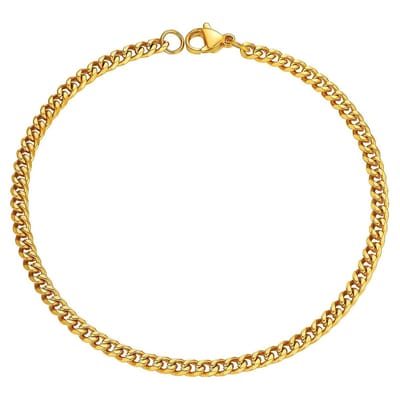 Fako Bijoux - Schakelarmband Gourmet - Cubaanse Schakel Armband - Cuban Link - Armband Staal - RVS - 3mm - 22cm - Goudkleurig